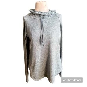 Athleta Womens Pullover Hoodie Uptempo Sweatshirt Gray-green Long Sleeve